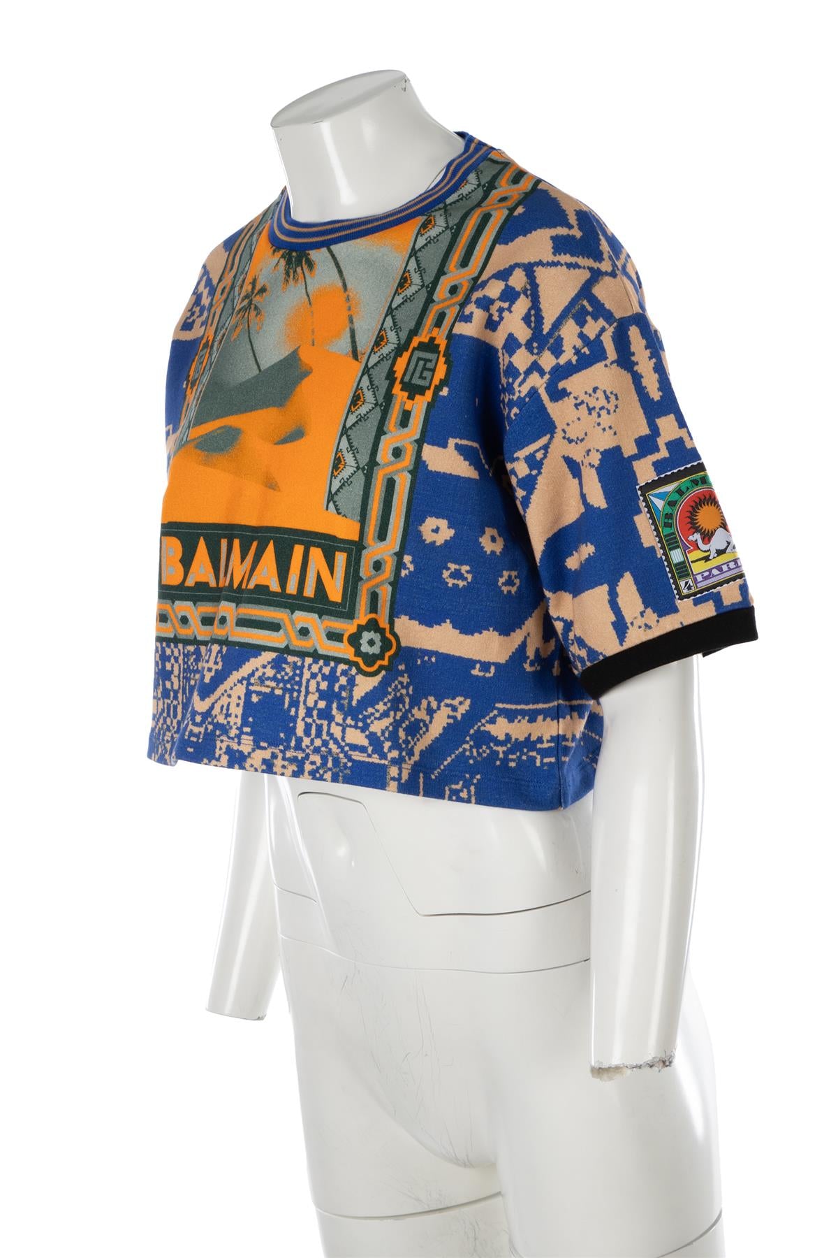 BALMAIN BLUE COTTON TOP SMALL