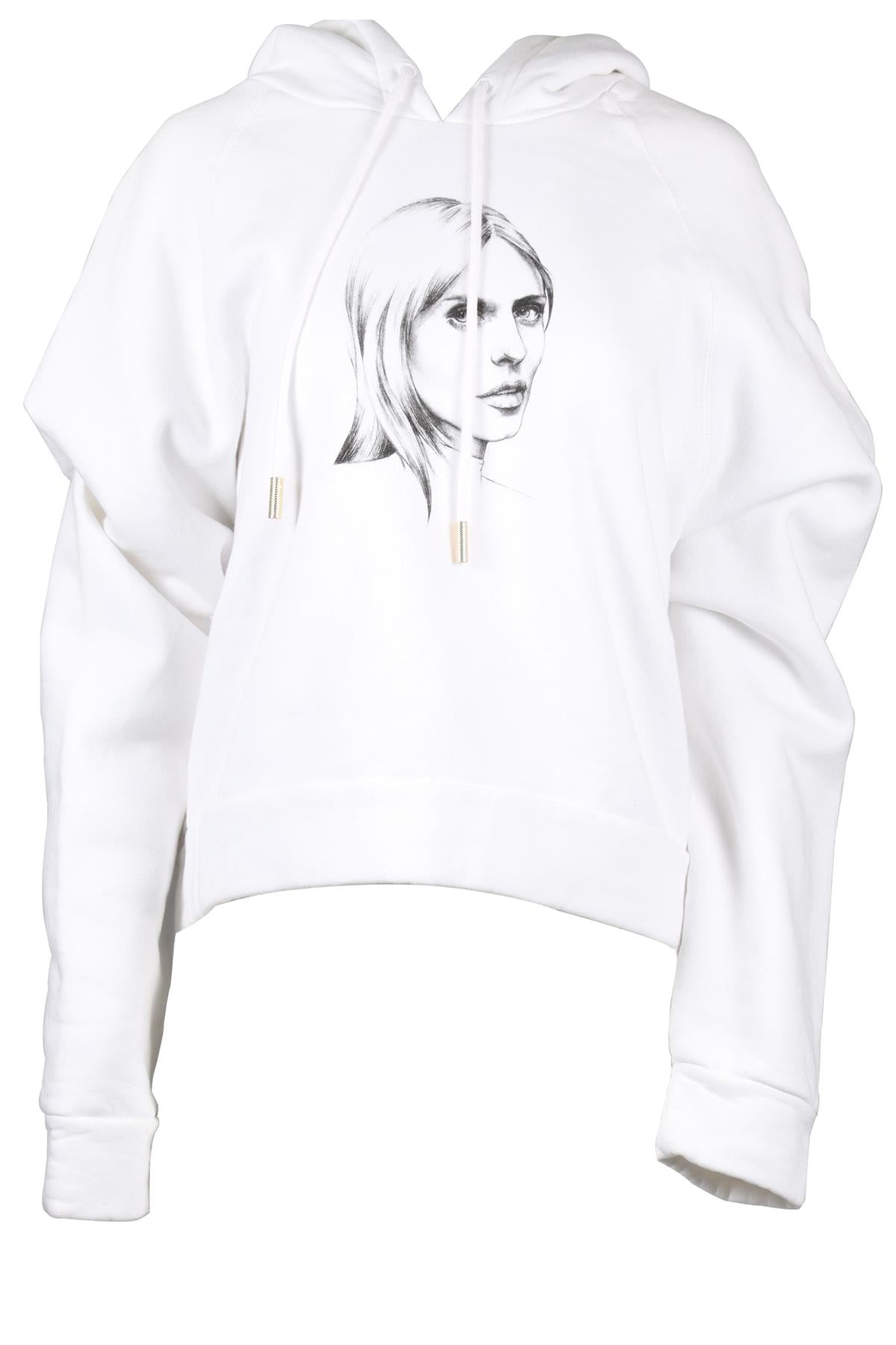 OFF-WHITE WHITE COTTON HOODIE MEDIUM