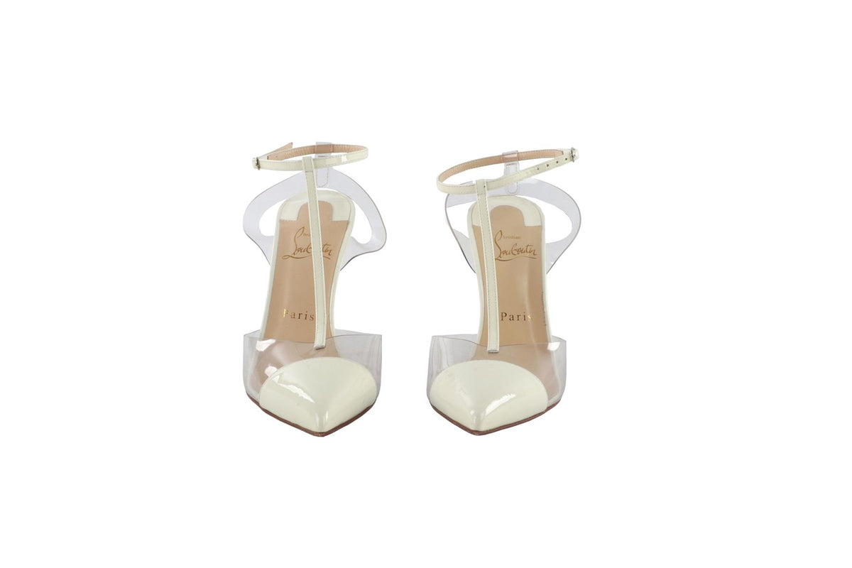 CREAM PATENT LEATHER PUMPS