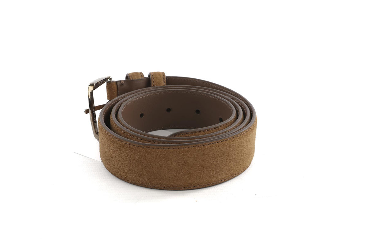 LORO PIANA TAN MEN'S SUEDE BELT 100CM