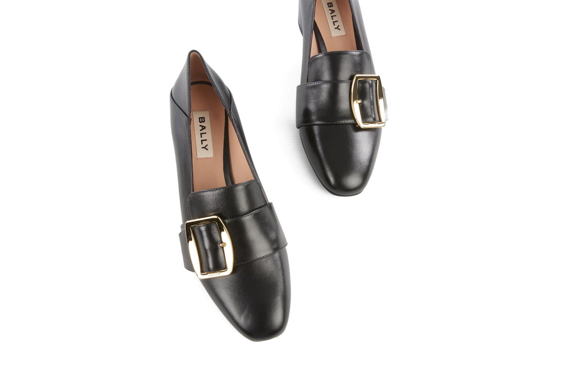 BALLY BLACK LEATHER LOAFERS EU 39 UK 6 US 9