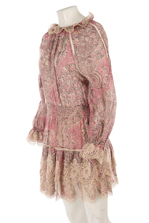 ZIMMERMANN MULTI COTTON MINI DRESS UK 12