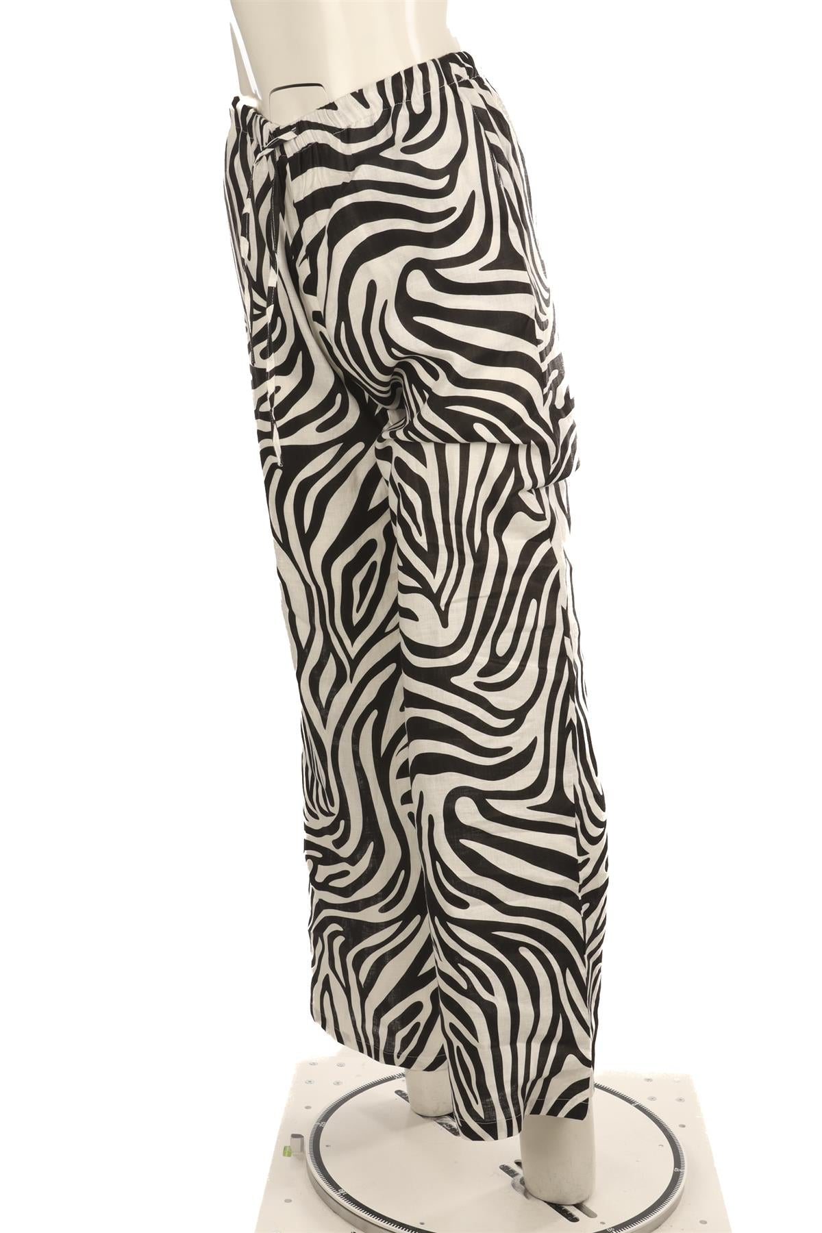 AEXAE BLACK LINEN STRAIGHT LEG PANTS XSMALL