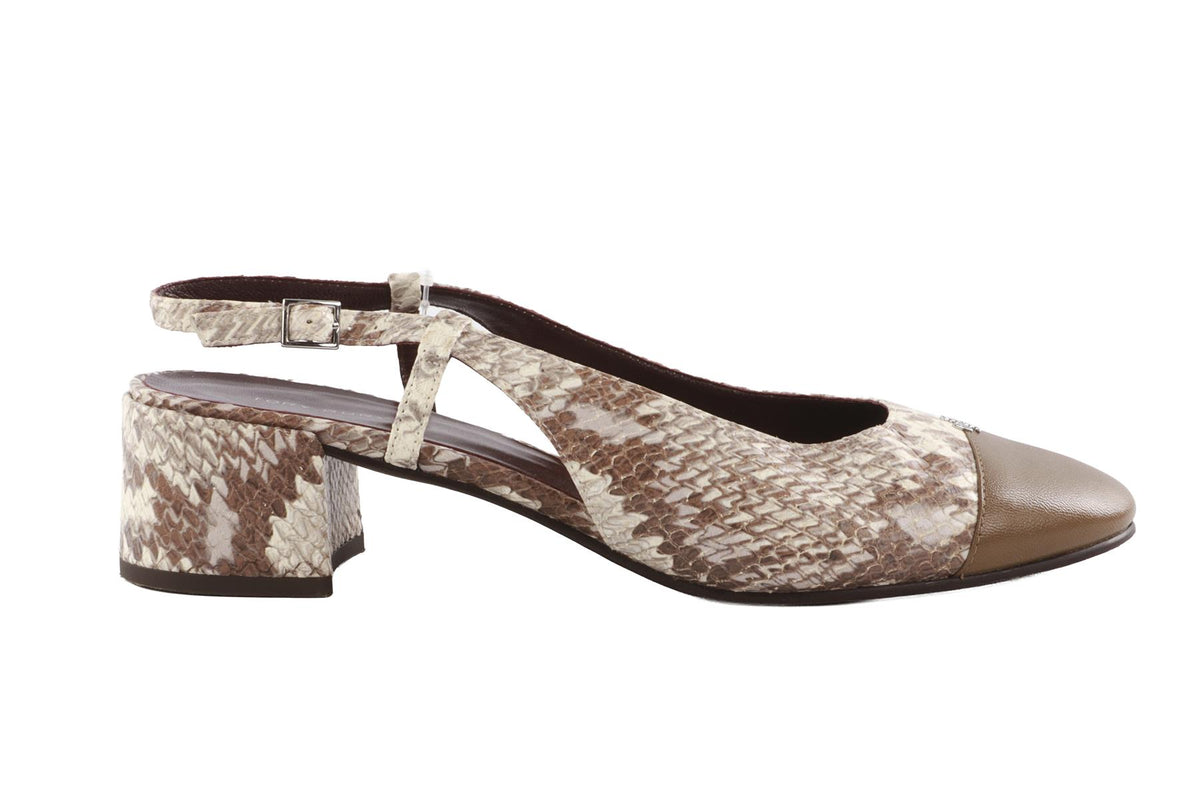 TORY BURCH TAUPE LEATHER SLINGBACK PUMPS EU 39 UK 6 US 9