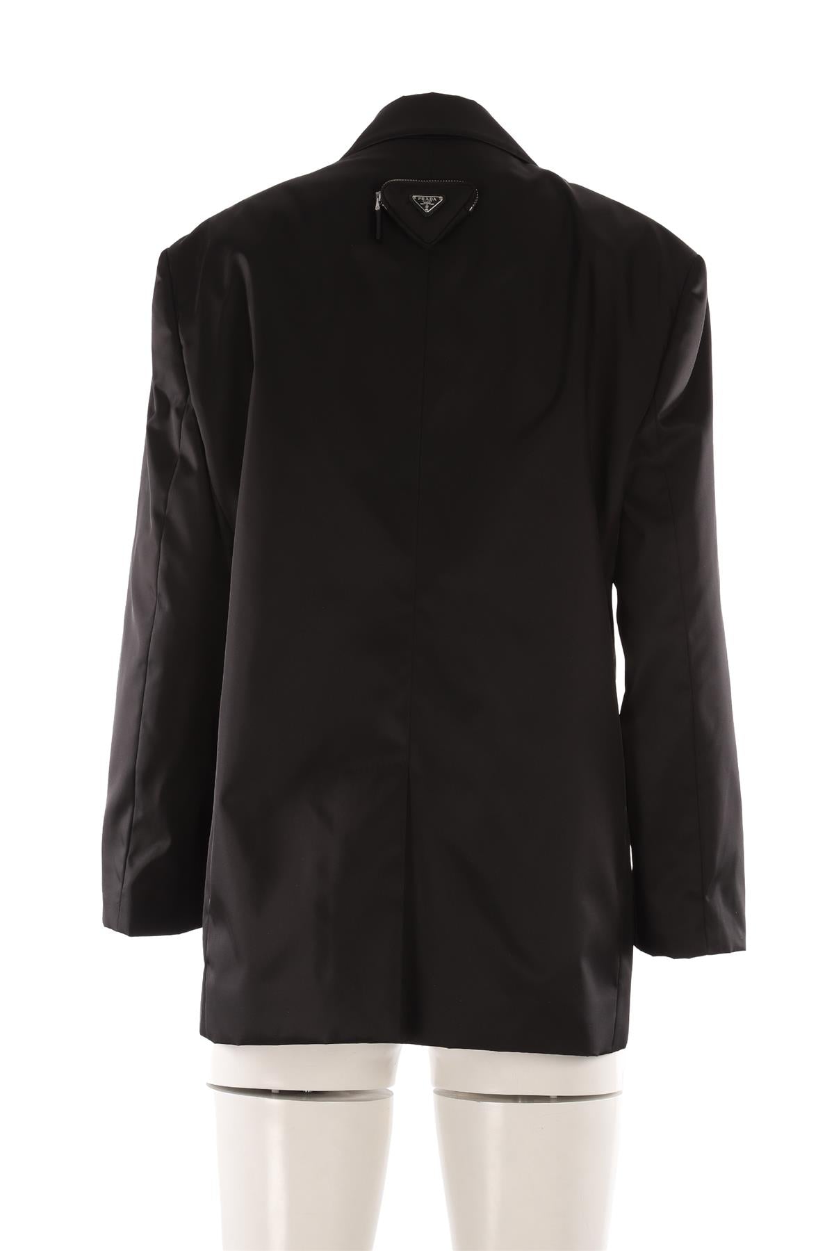 PRADA BLACK NYLON BLAZER IT 42 UK 10