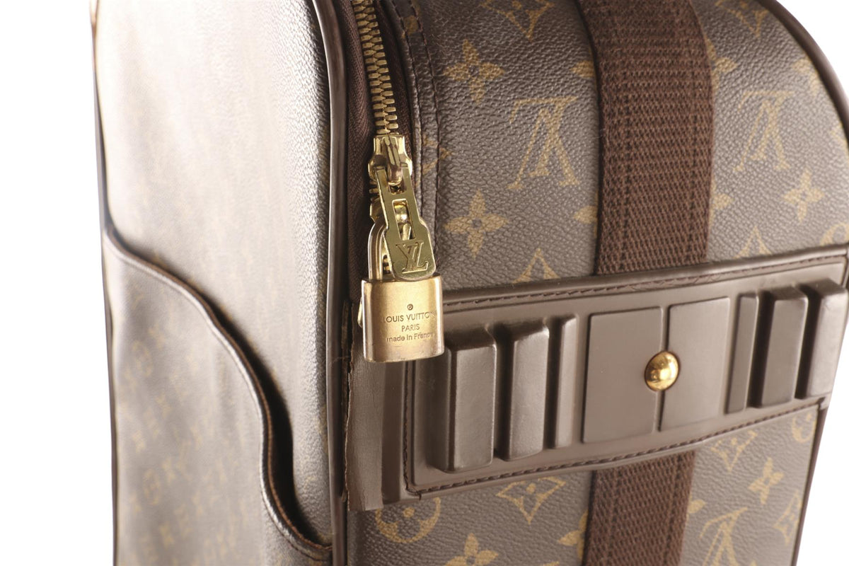 LOUIS VUITTON BROWN 2001 PEGASE 60 MONOGRAM COATED CANVAS SUITCASE