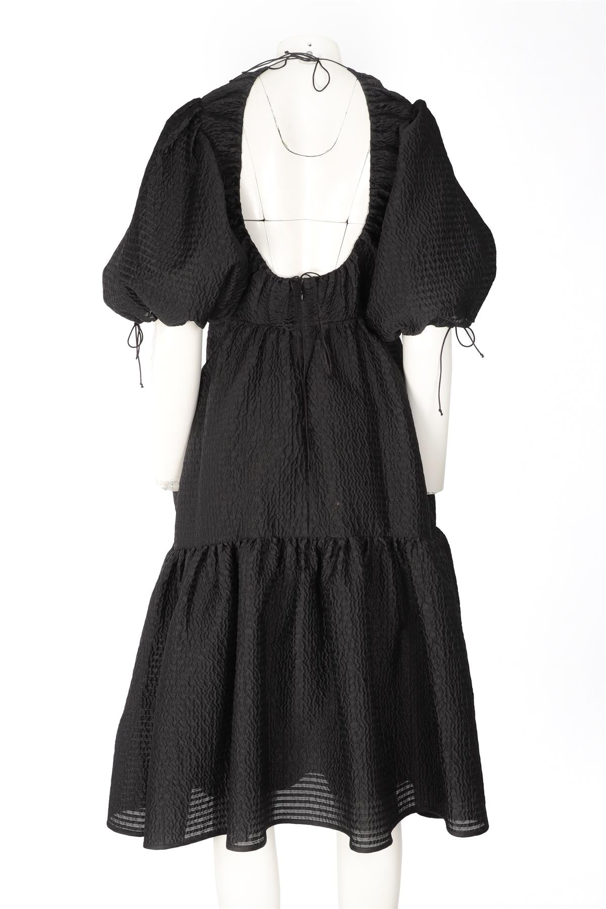 CECILIE BAHNSEN BLACK COTTON MAXI DRESS UK 6