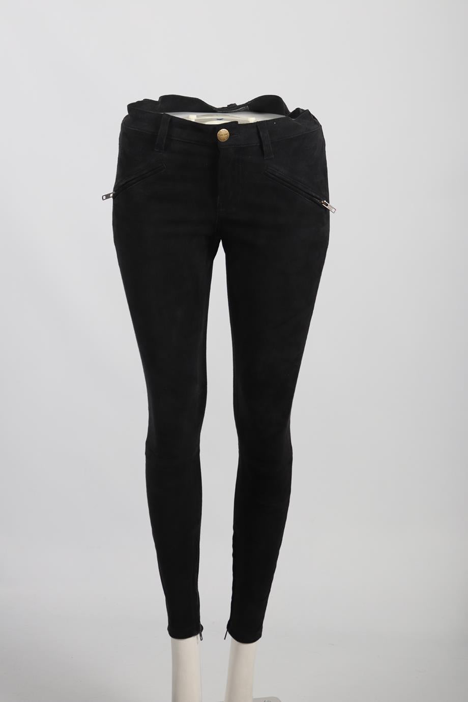 CURRENT/ELLIOTT SUEDE SKINNY PANTS W27 UK 8-10