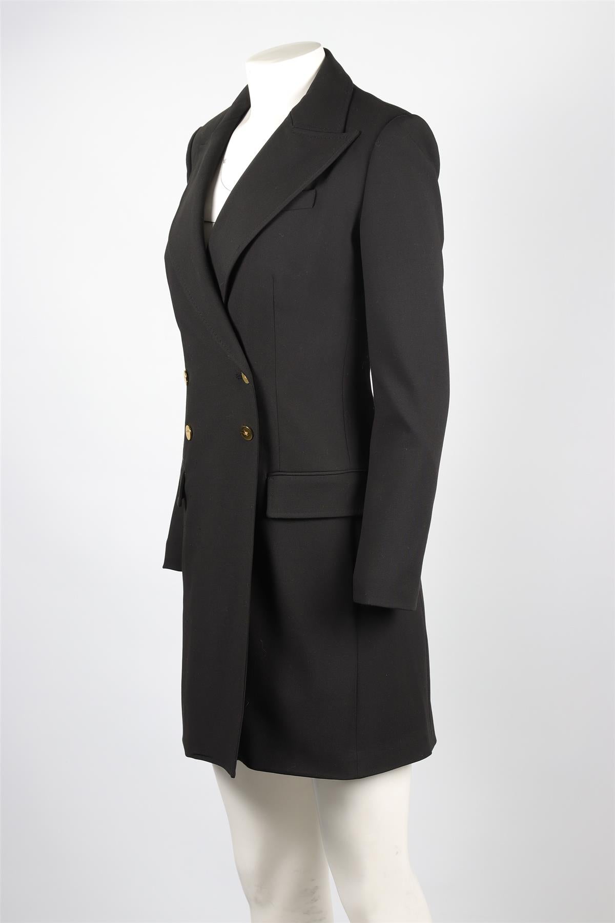 MICHAEL KORS BLACK WOOL COAT US 6 UK 10