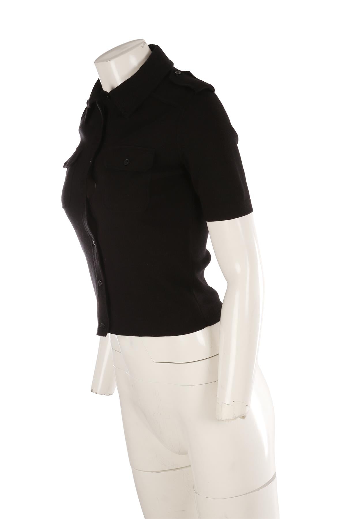 SAINT LAURENT BLACK KNIT SHIRT SMALL