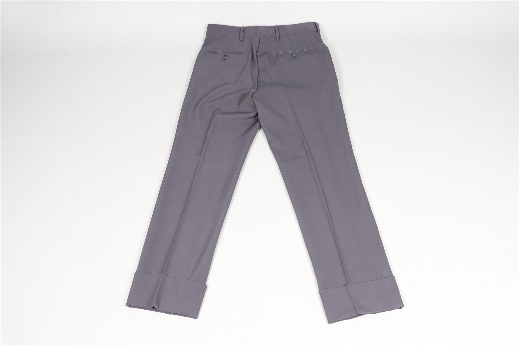 PAUL SMITH GREY MEN'S WOOL STRAIGHT LEG PANTS W30