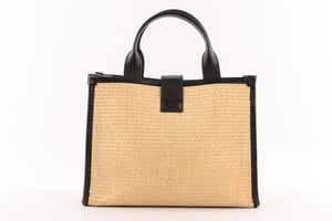 TOM FORD BEIGE TARA MEDIUM RAFFIA TOTE BAG