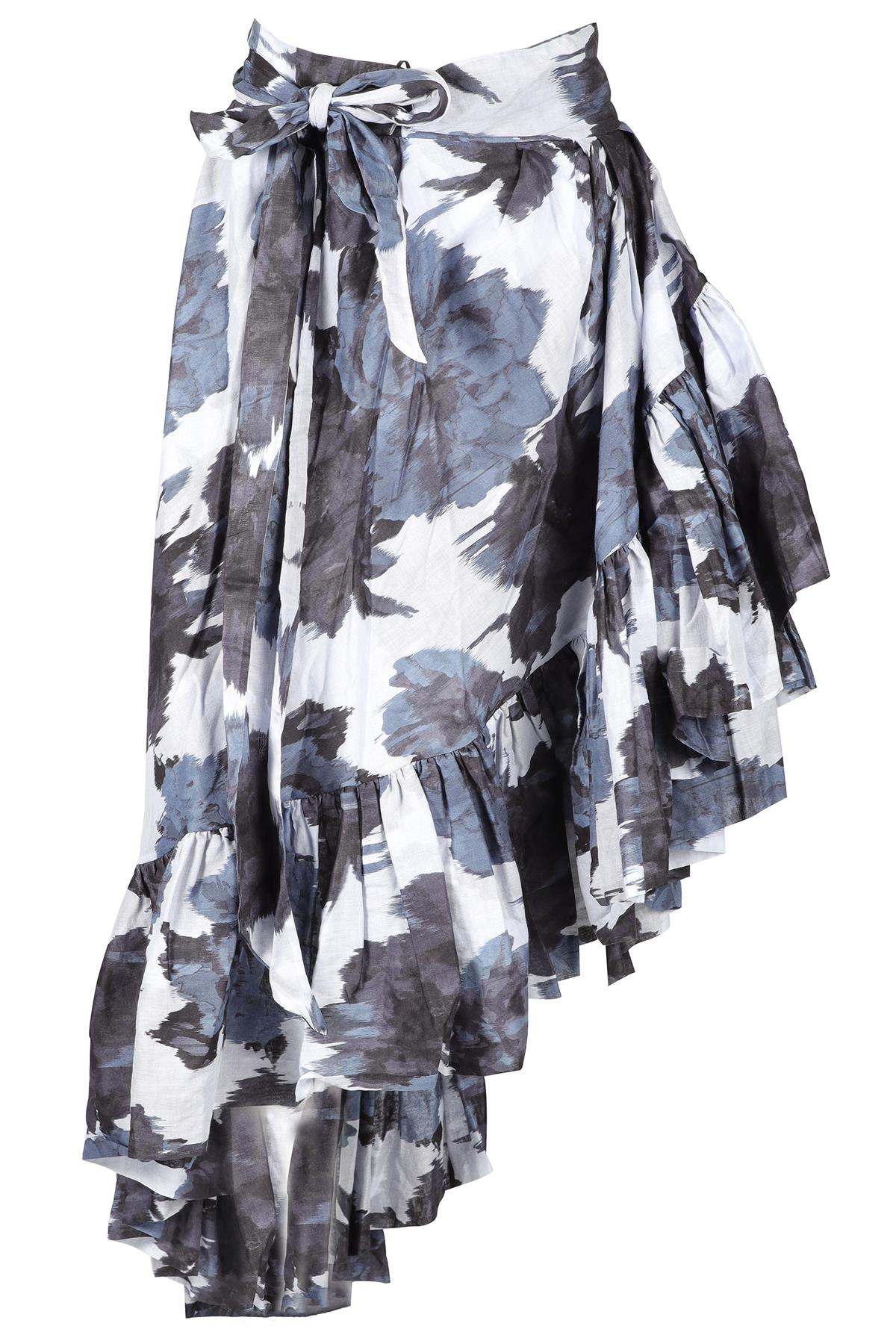 ALEXANDRE VAUTHIER BLUE COTTON MIDI SKIRT SMALL FR 36 UK 8