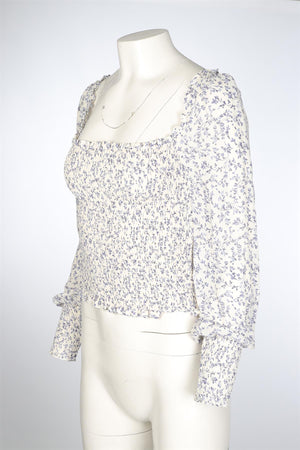 REFORMATION WHITE CREPE TOP SMALL