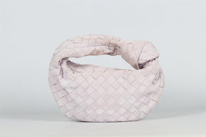 BOTTEGA VENETA PINK JODIE MINI INTRECIATTO SUEDE TOTE BAG