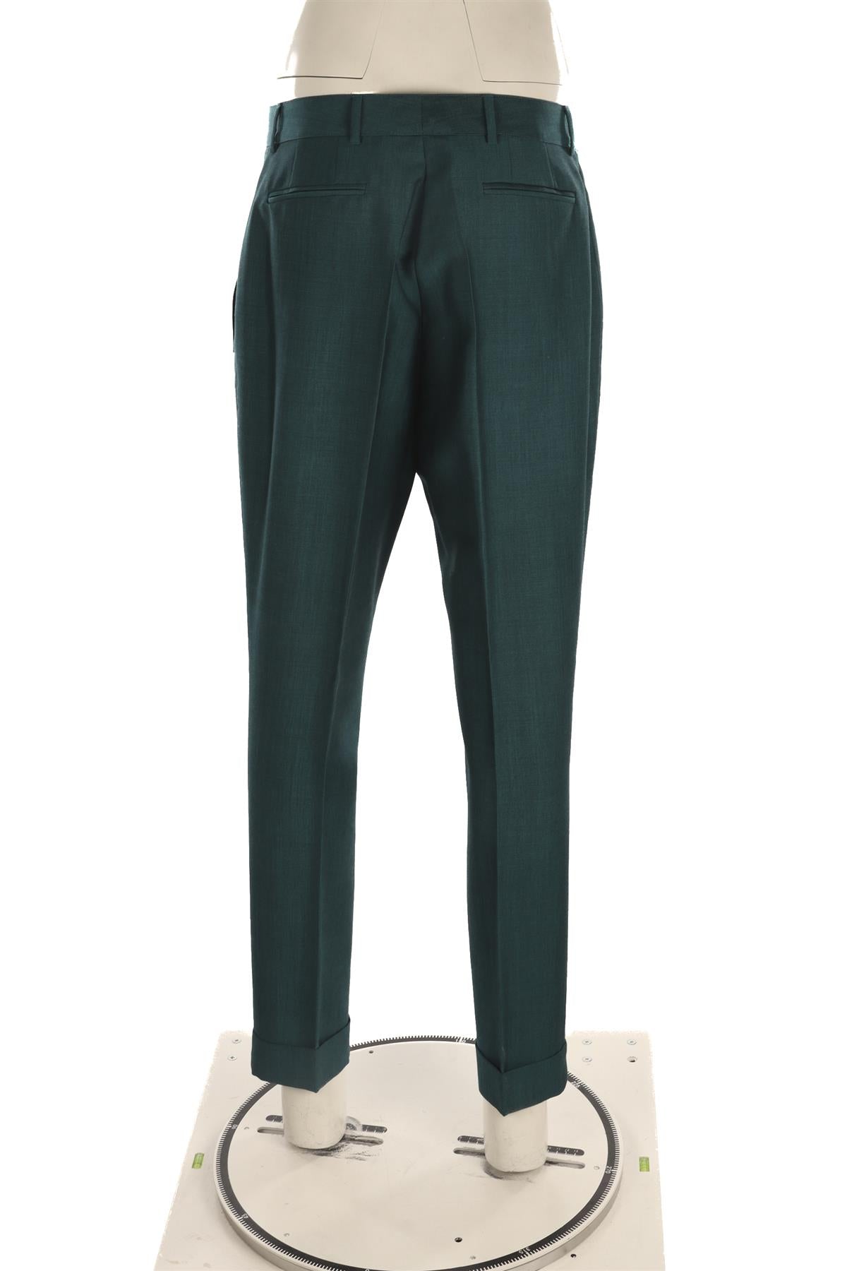BOTTEGA VENETA BLUE WOOL TAPERED LEG PANTS IT 44 UK 12