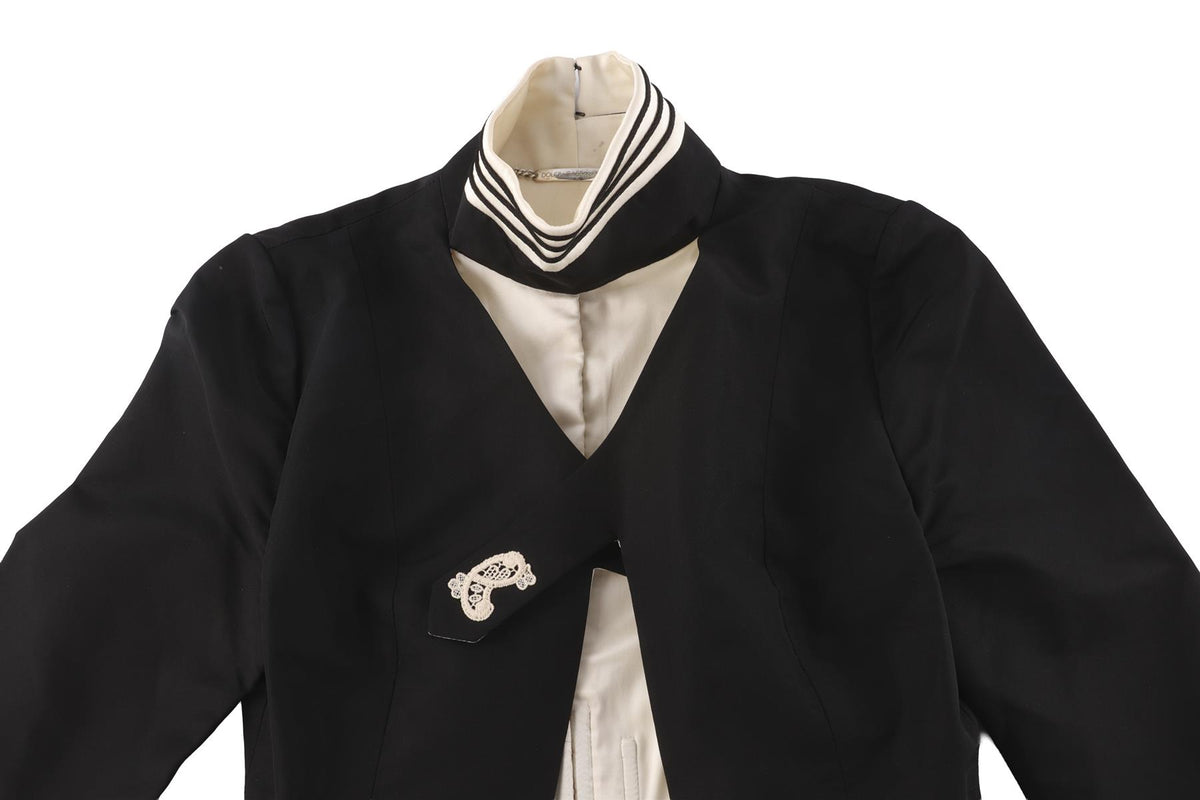 DOLCE & GABBANA BLACK VINTAGE SILK JACKET IT 40 UK 8