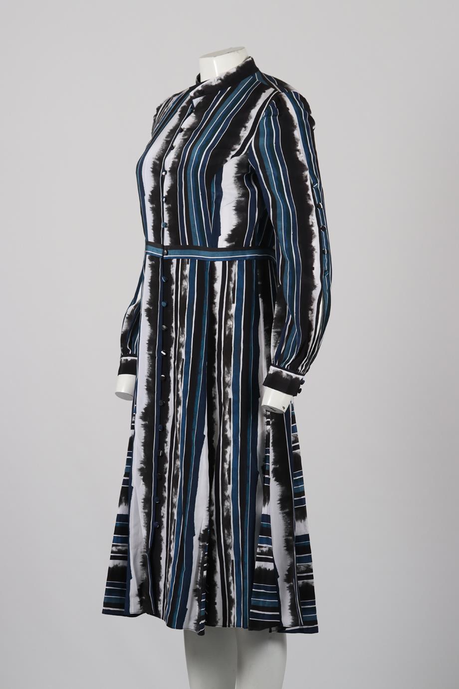 PRABAL GURUNG PRINTED SILK MIDI DRESS US 4 UK 8