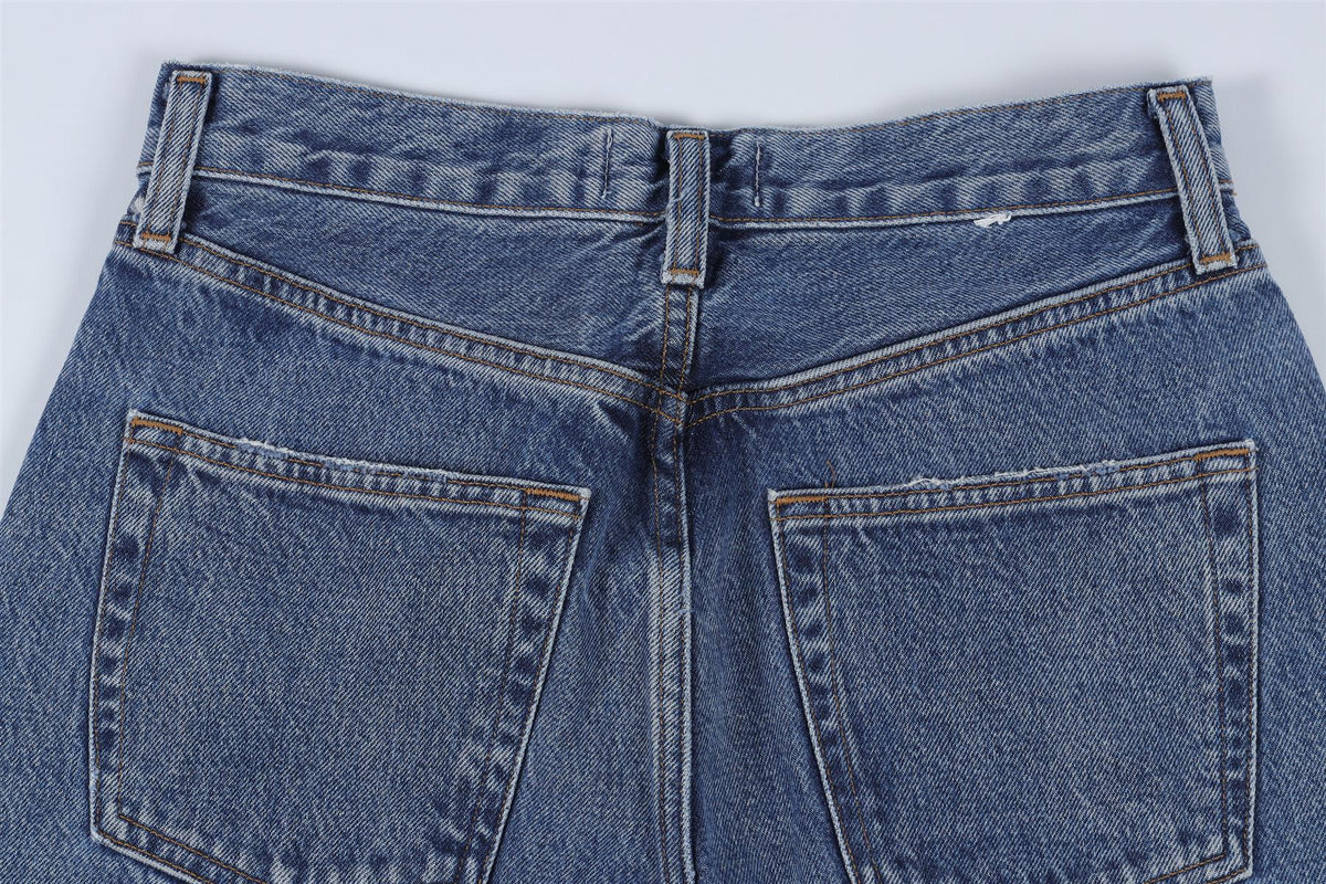 AGOLDE BLUE HIGH RISE STRAIGHT LEG JEANS W24 UK 6
