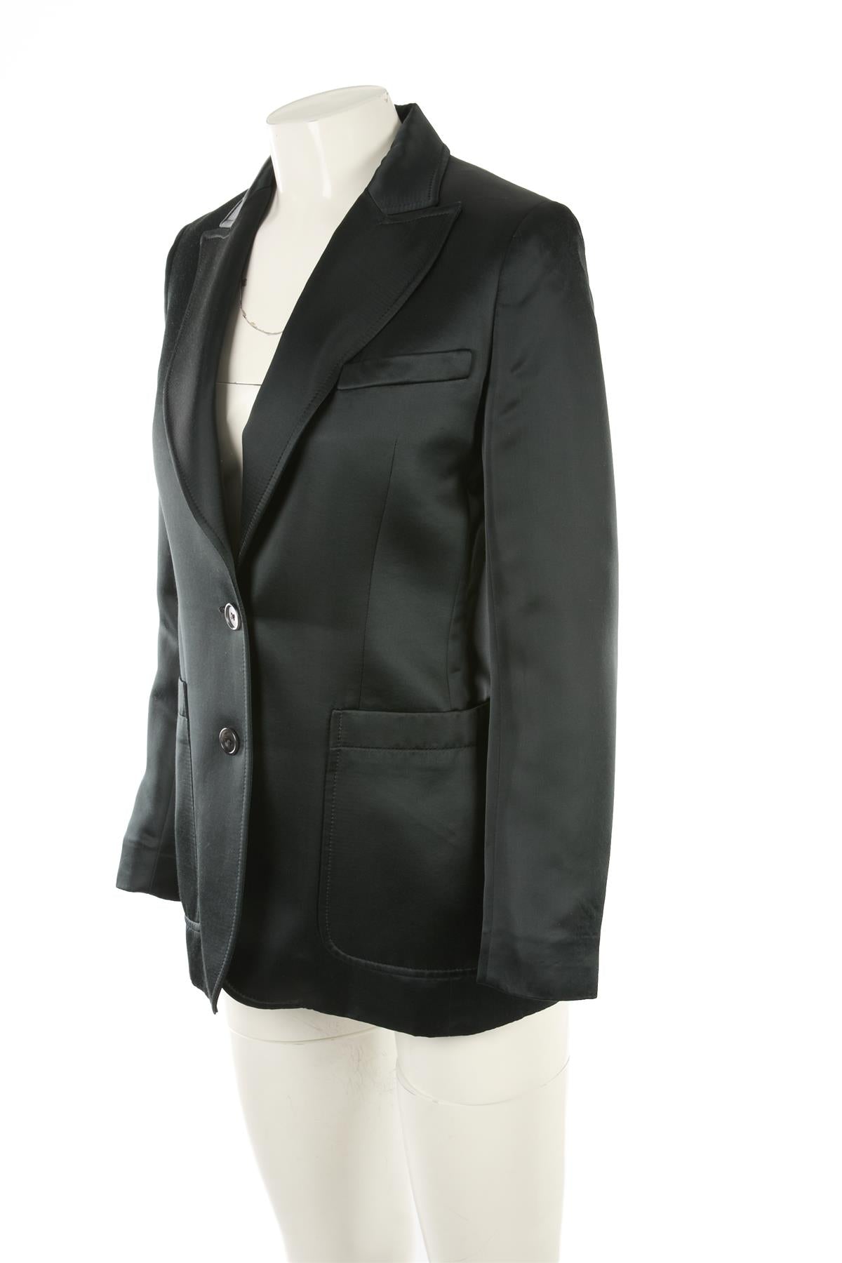BELLA FREUD GREEN SATIN BLAZER UK 8