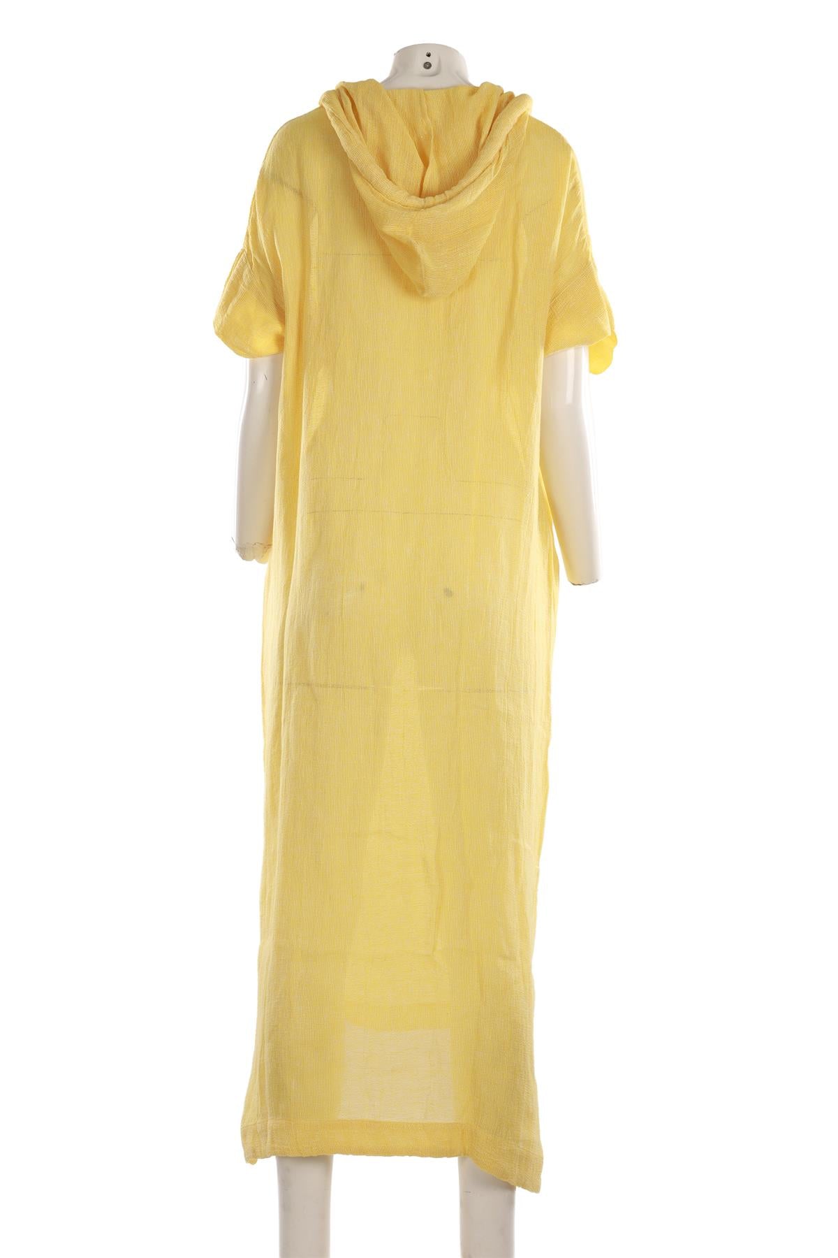 LISA MARIE FERNANDEZ YELLOW LINEN KAFTAN 1 UK 6-8