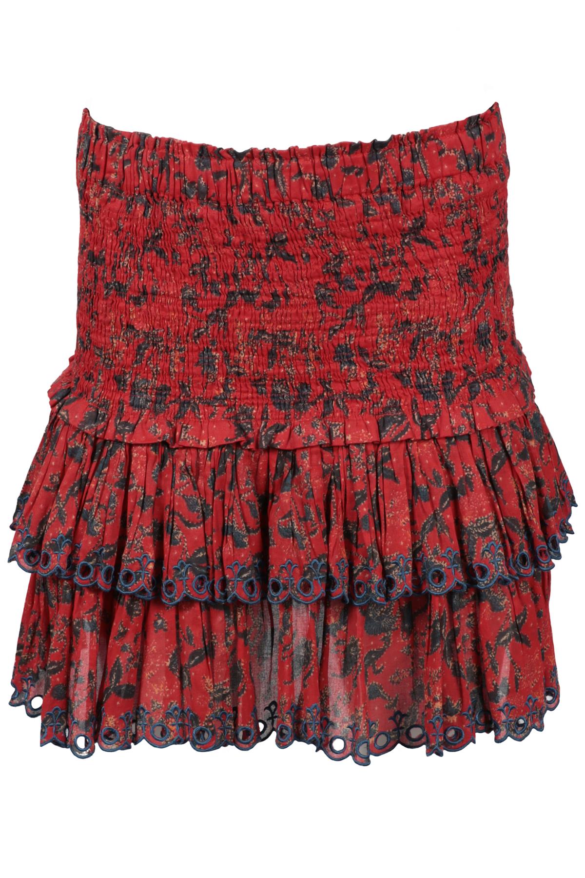 ISABEL MARANT ÉTOILE RED COTTON MINI SKIRT FR 40 UK 12