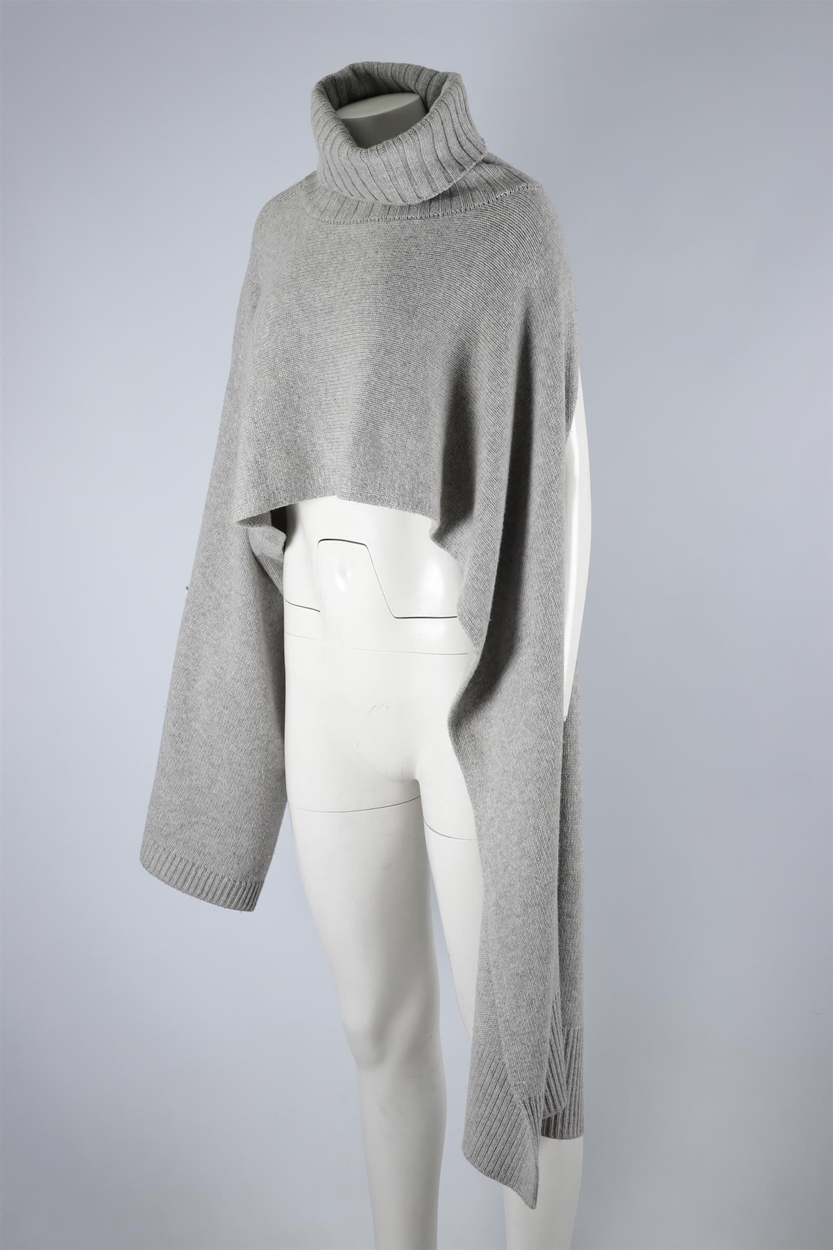 EUDON CHOI GREY WOOL SWEATER ONE SIZE