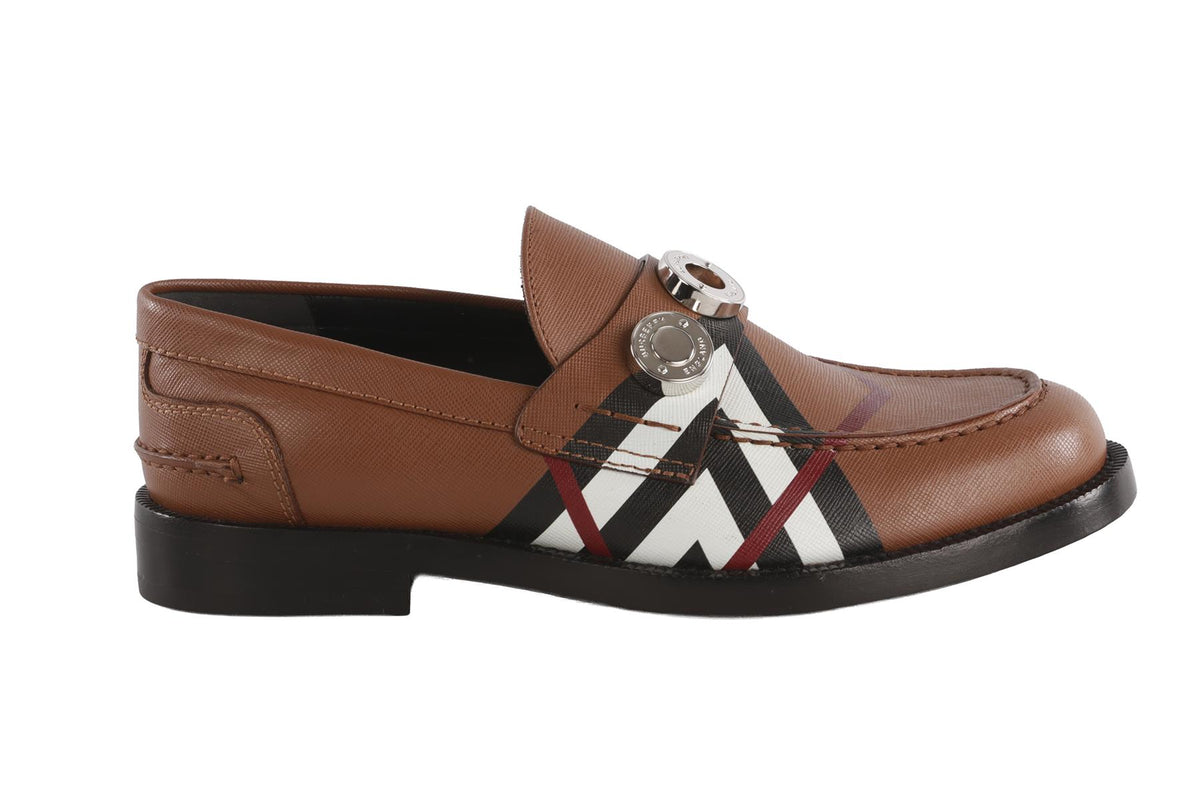 BURBERRY BROWN LEATHER LOAFERS EU 38.5 UK 5.5 US 8.5