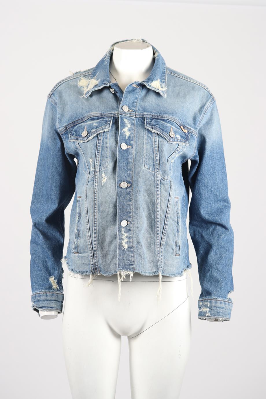 MOTHER DISTRESSED DENIM JACKET SMALL
