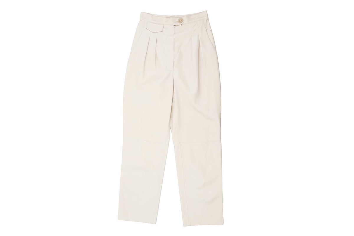 BEIGE LEATHER PANTS