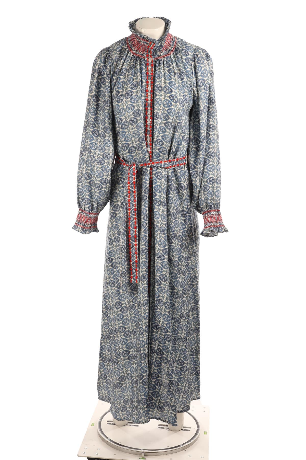MUZUNGU SISTERS BLUE LINEN MAXI DRESS LARGE