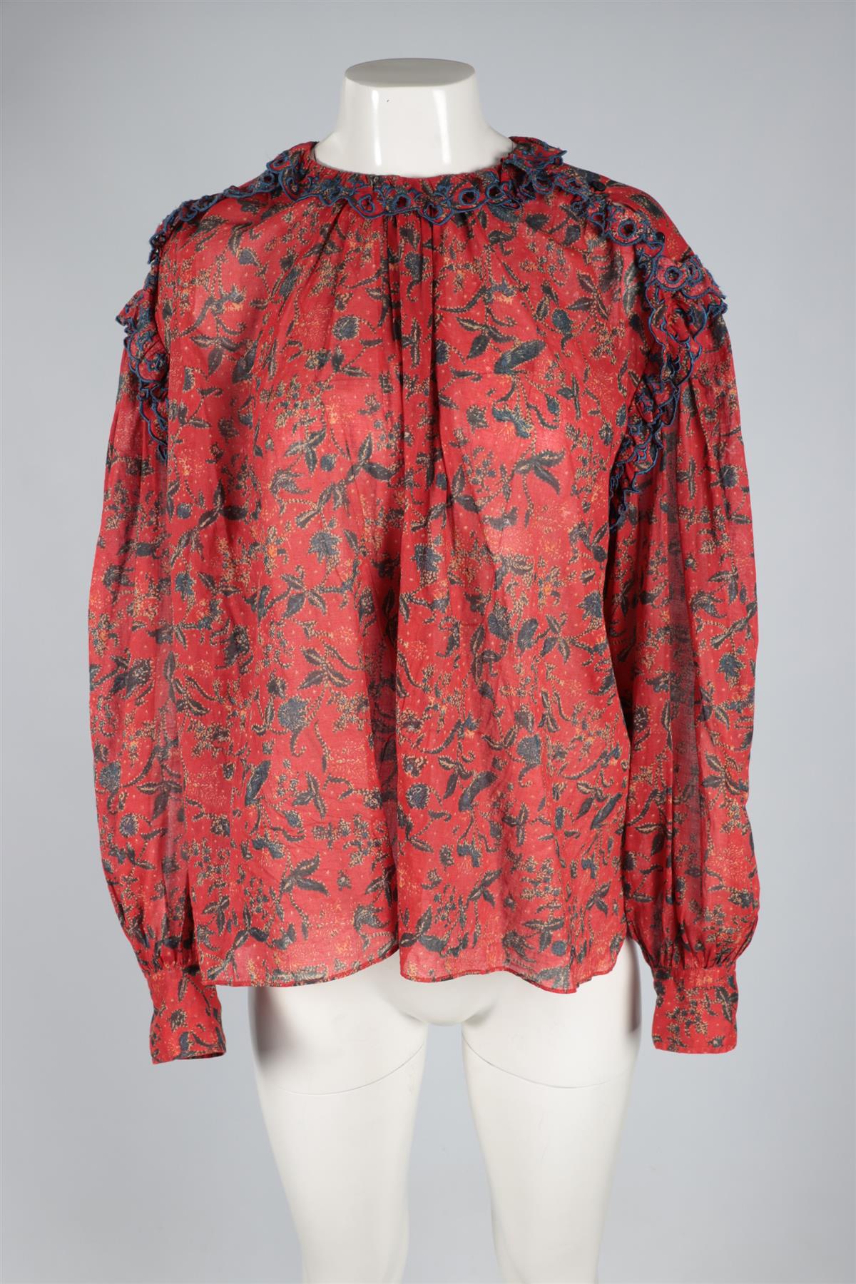 ISABEL MARANT ÉTOILE RED COTTON TOP FR 40 UK 12