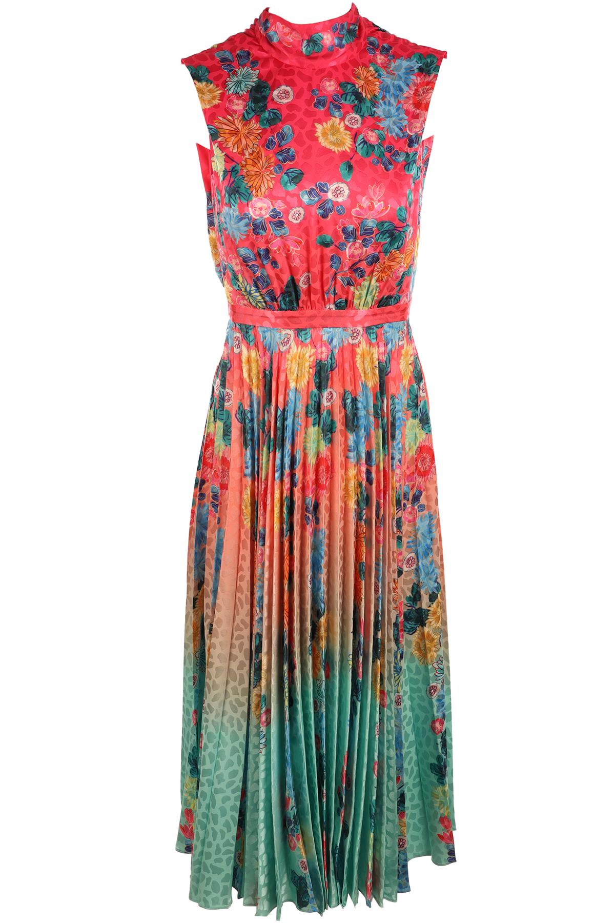 SALONI MULTI SILK MAXI DRESS UK 6