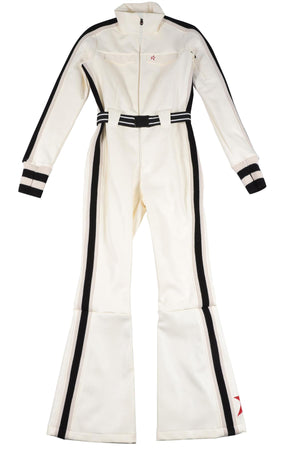 PERFECT MOMENT IVORY FAUX LEATHER SKI SUIT SMALL