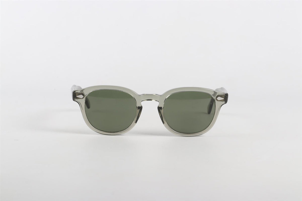 MOSCOT GREEN ROUND FRAME ACETATE SUNGLASSES