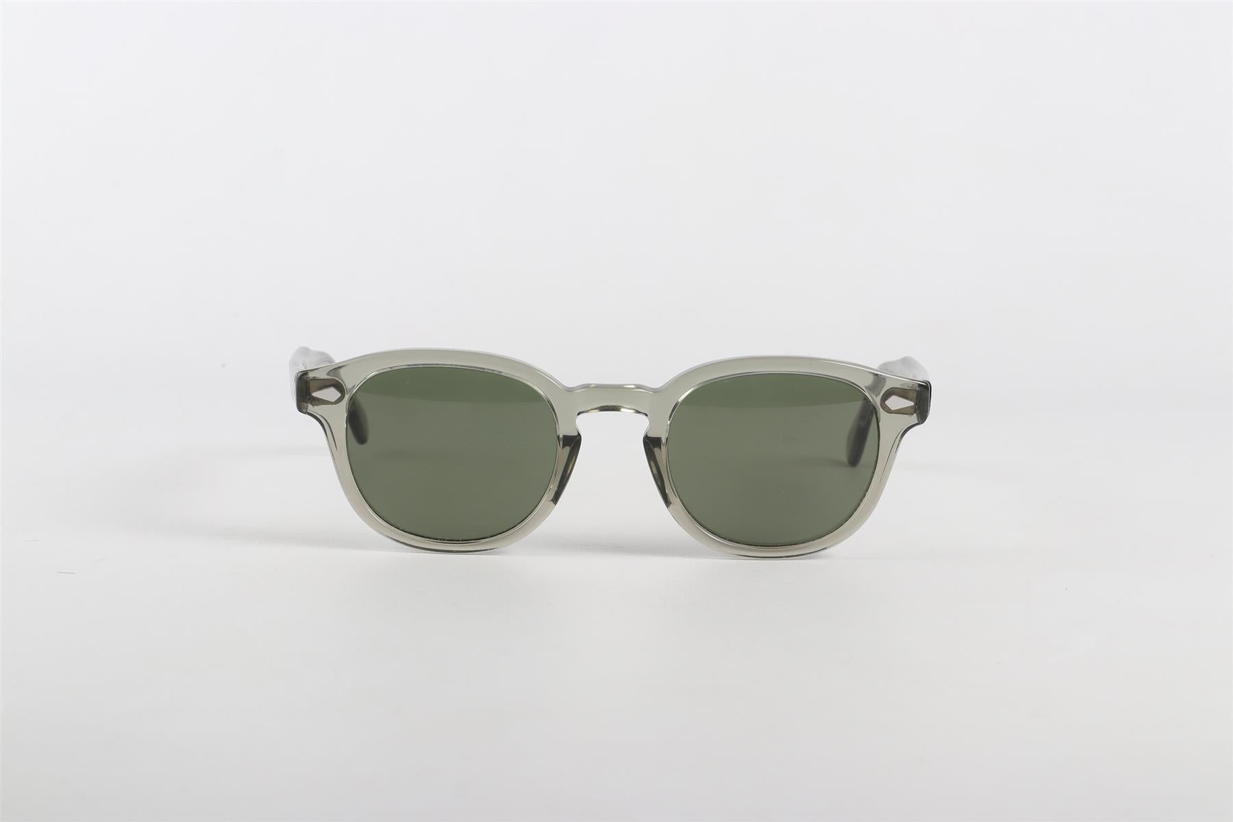 MOSCOT GREEN ROUND FRAME ACETATE SUNGLASSES