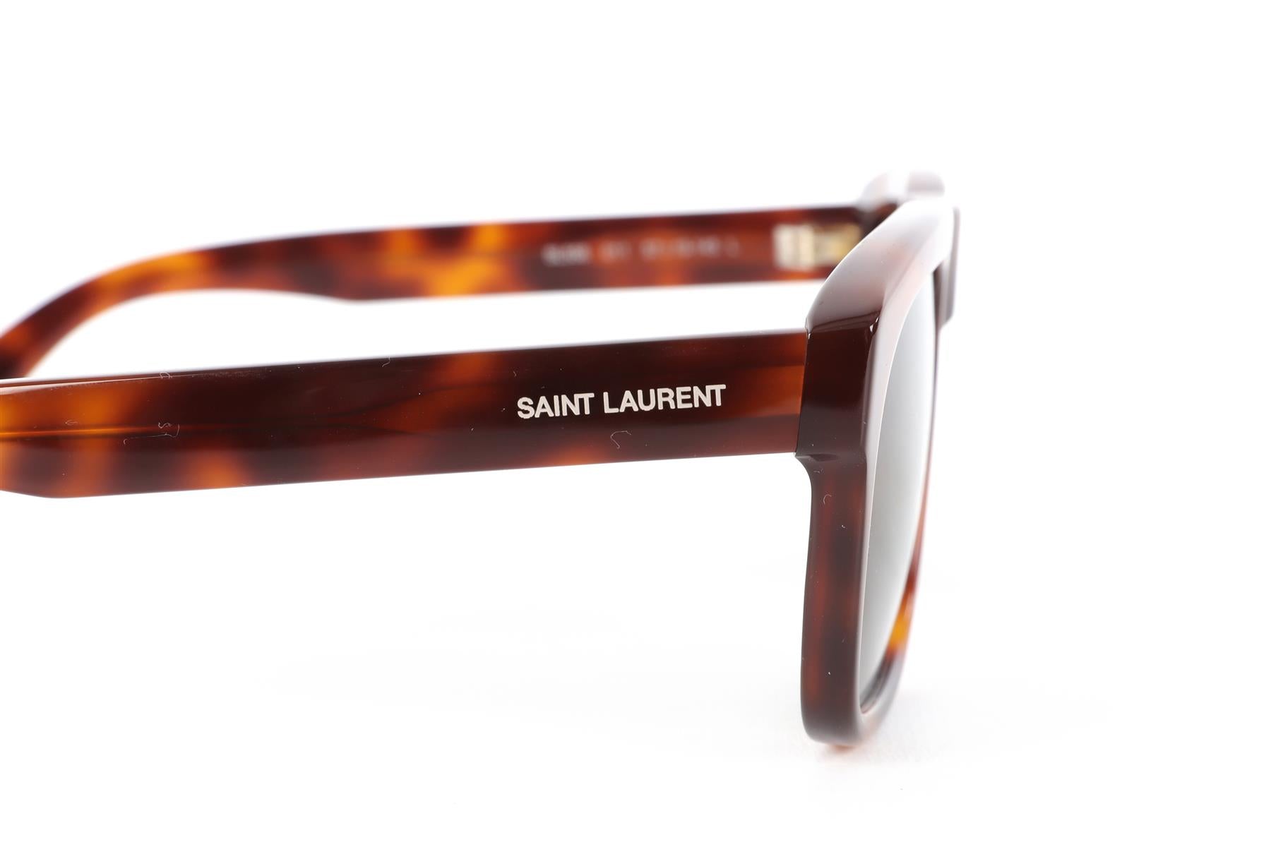 SAINT LAURENT BROWN D FRAME ACETATE SUNGLASSES ONE SIZE