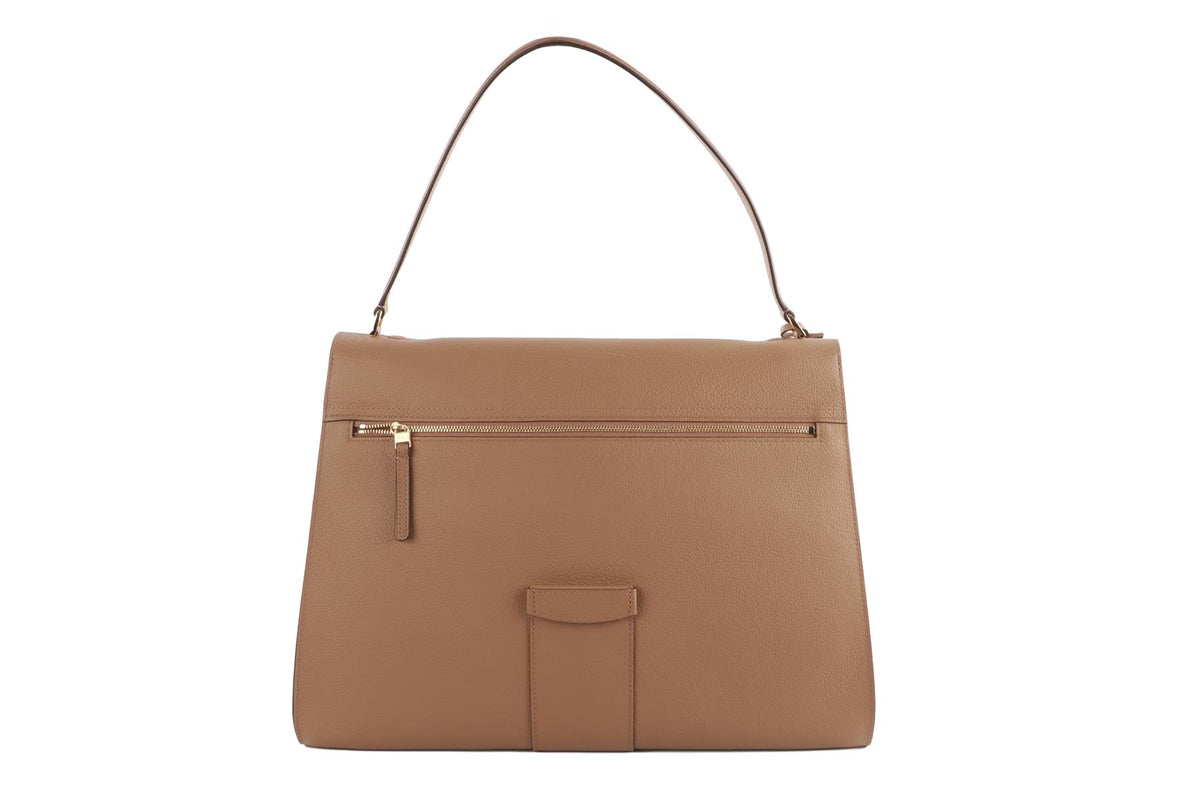 DELVAUX TAN BRILLIANT TEMPO MM LEATHER SHOULDER BAG