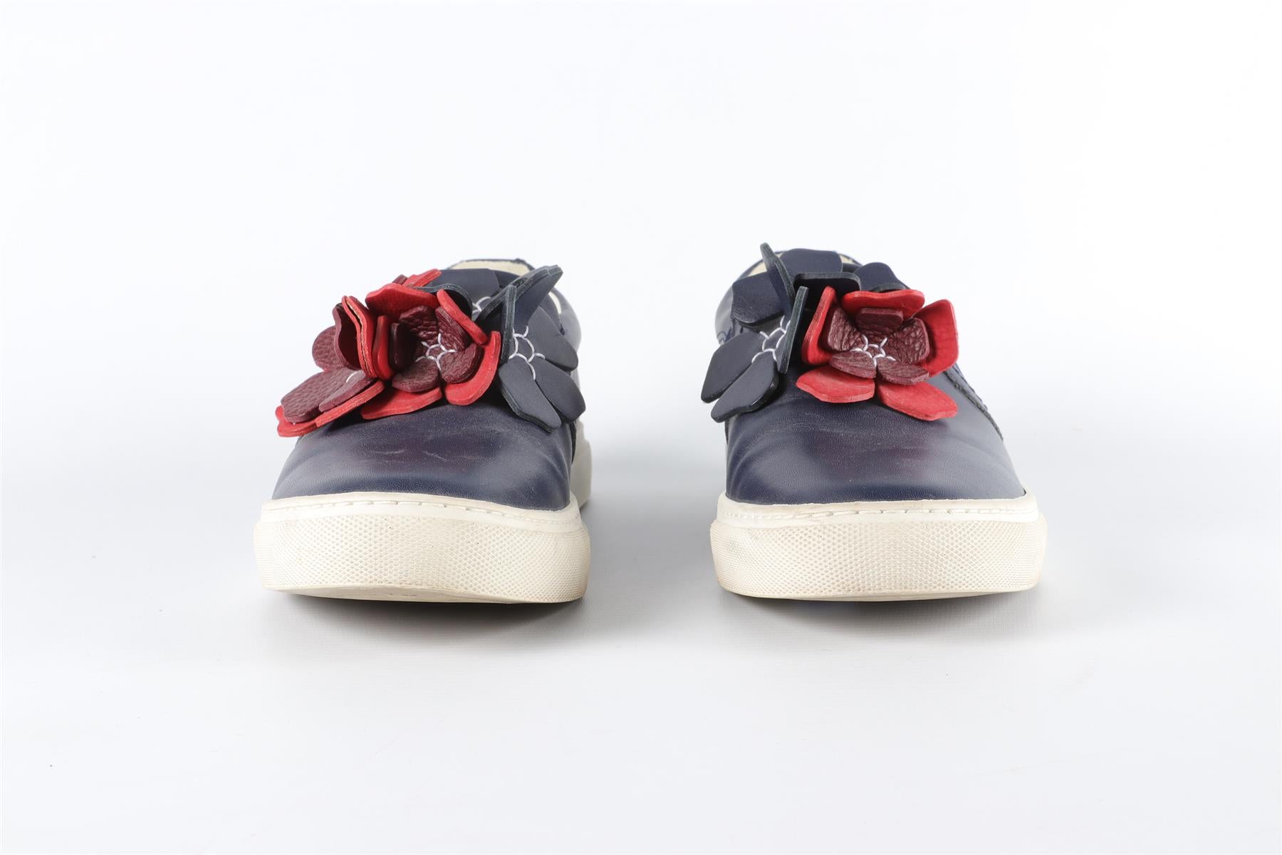 LANVIN BLUE LEATHER SNEAKERS EU 39 UK 6, US 9