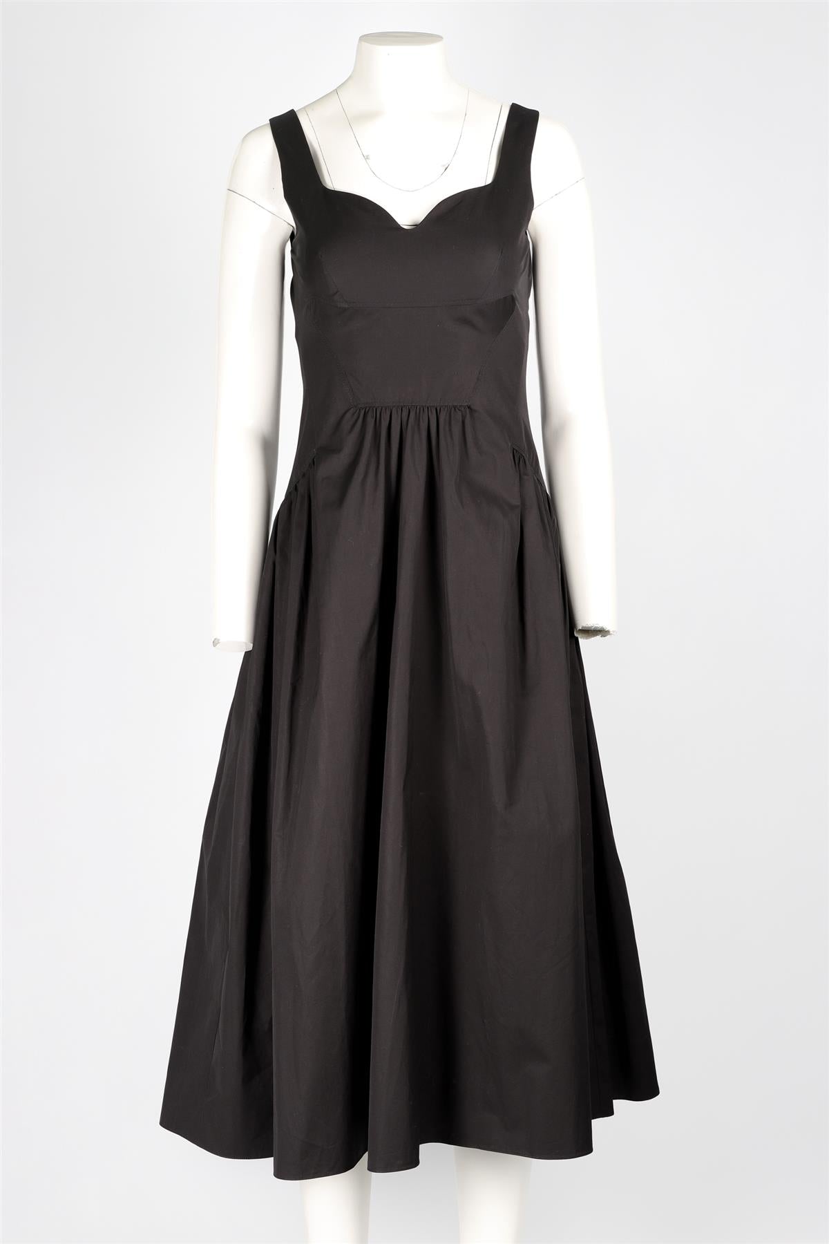 ALEXANDER MCQUEEN BLACK COTTON MIDI DRESS IT 38 UK 6