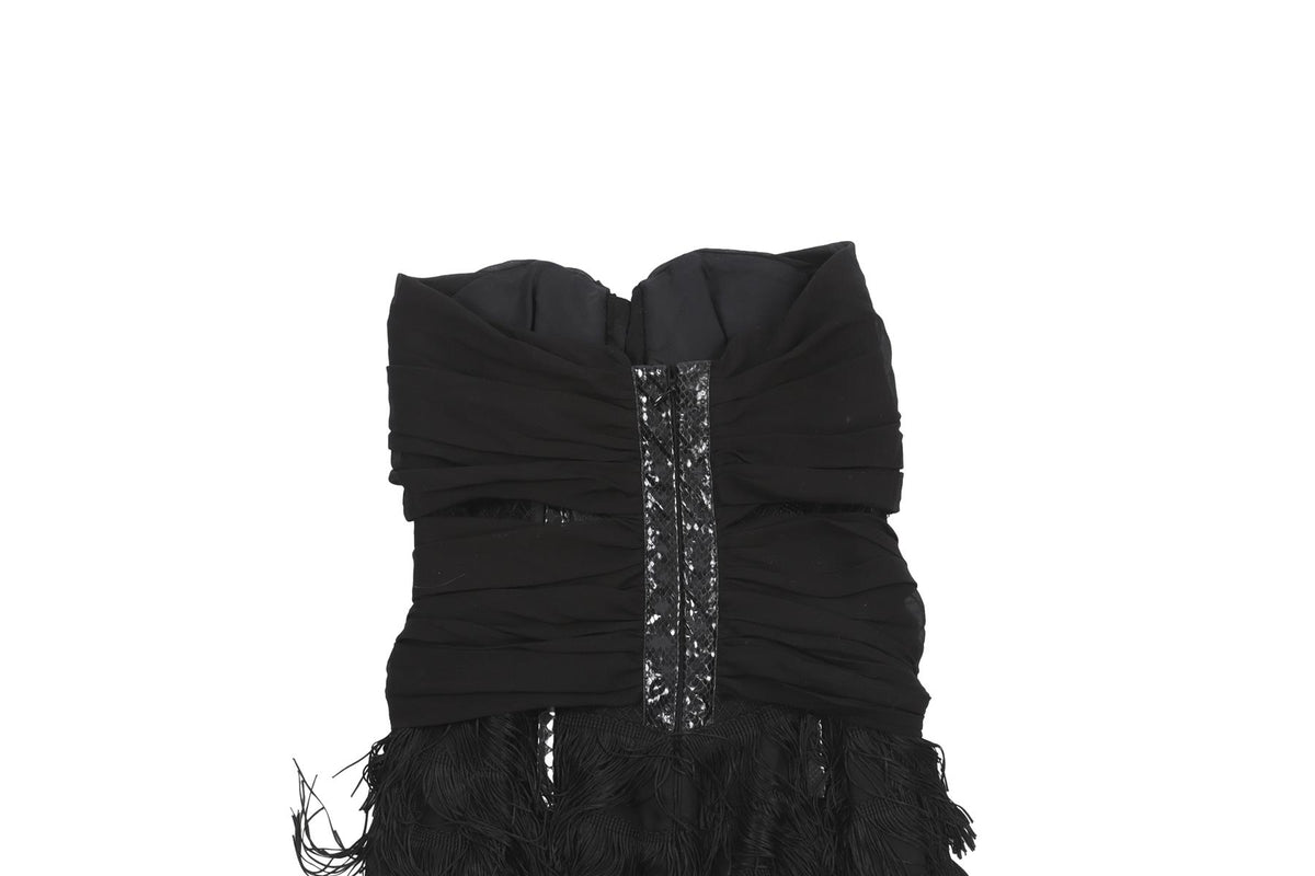 DSQUARED2 BLACK SILK MINI DRESS IT 40 UK 8