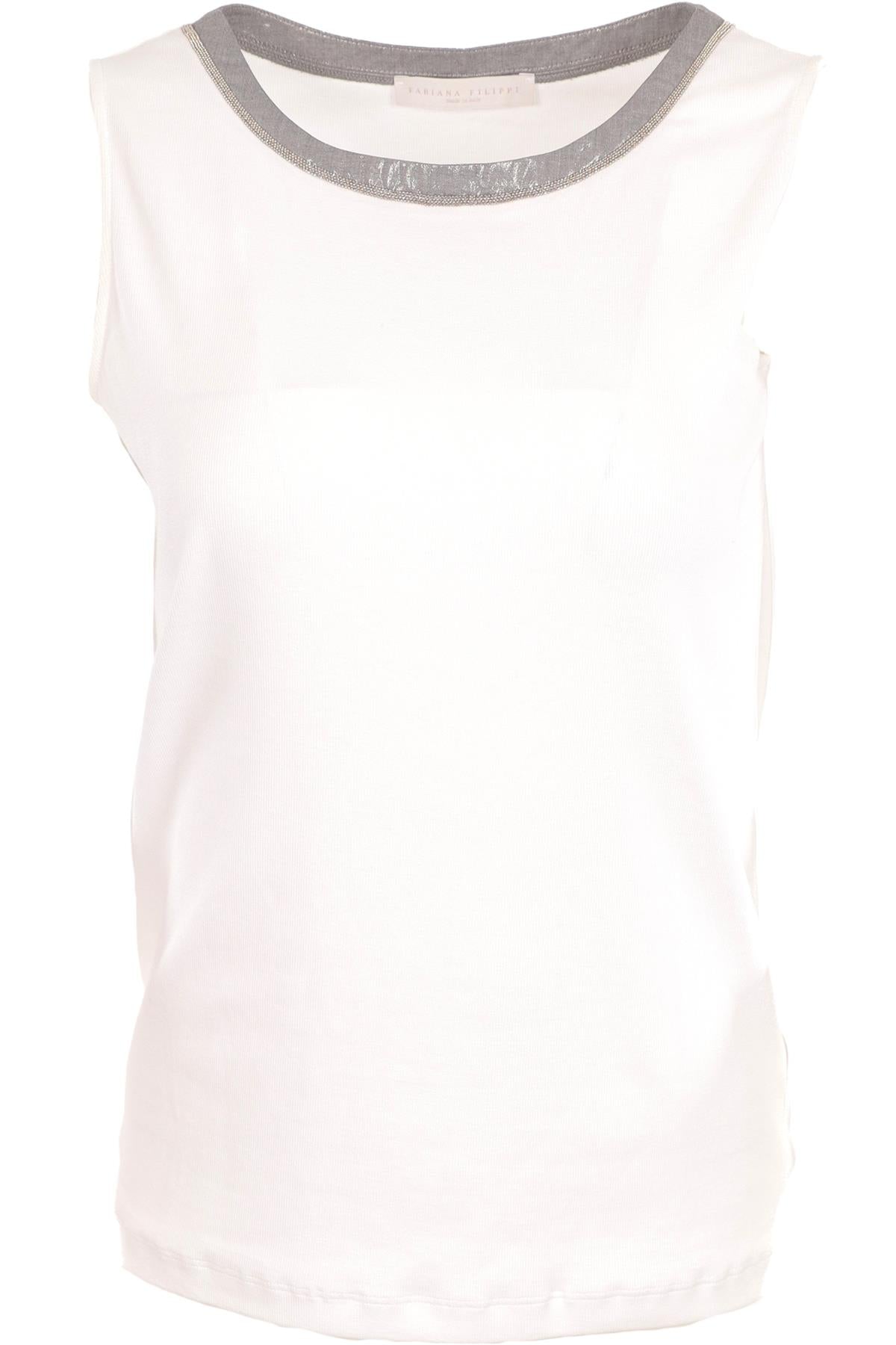FABIANA FILIPPI WHITE COTTON TOP IT 42 UK 10
