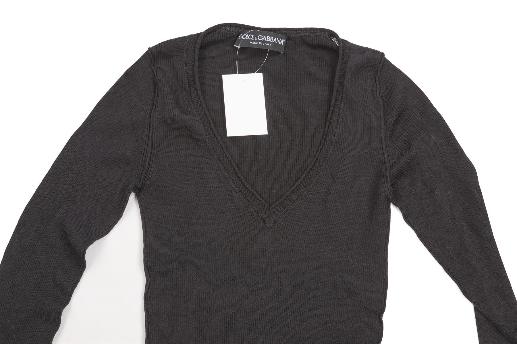 DOLCE & GABBANA BLACK SILK TOP IT 36 UK 4