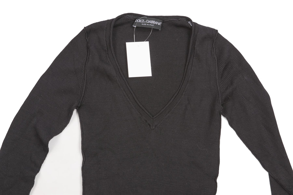 DOLCE & GABBANA BLACK SILK TOP IT 36 UK 4