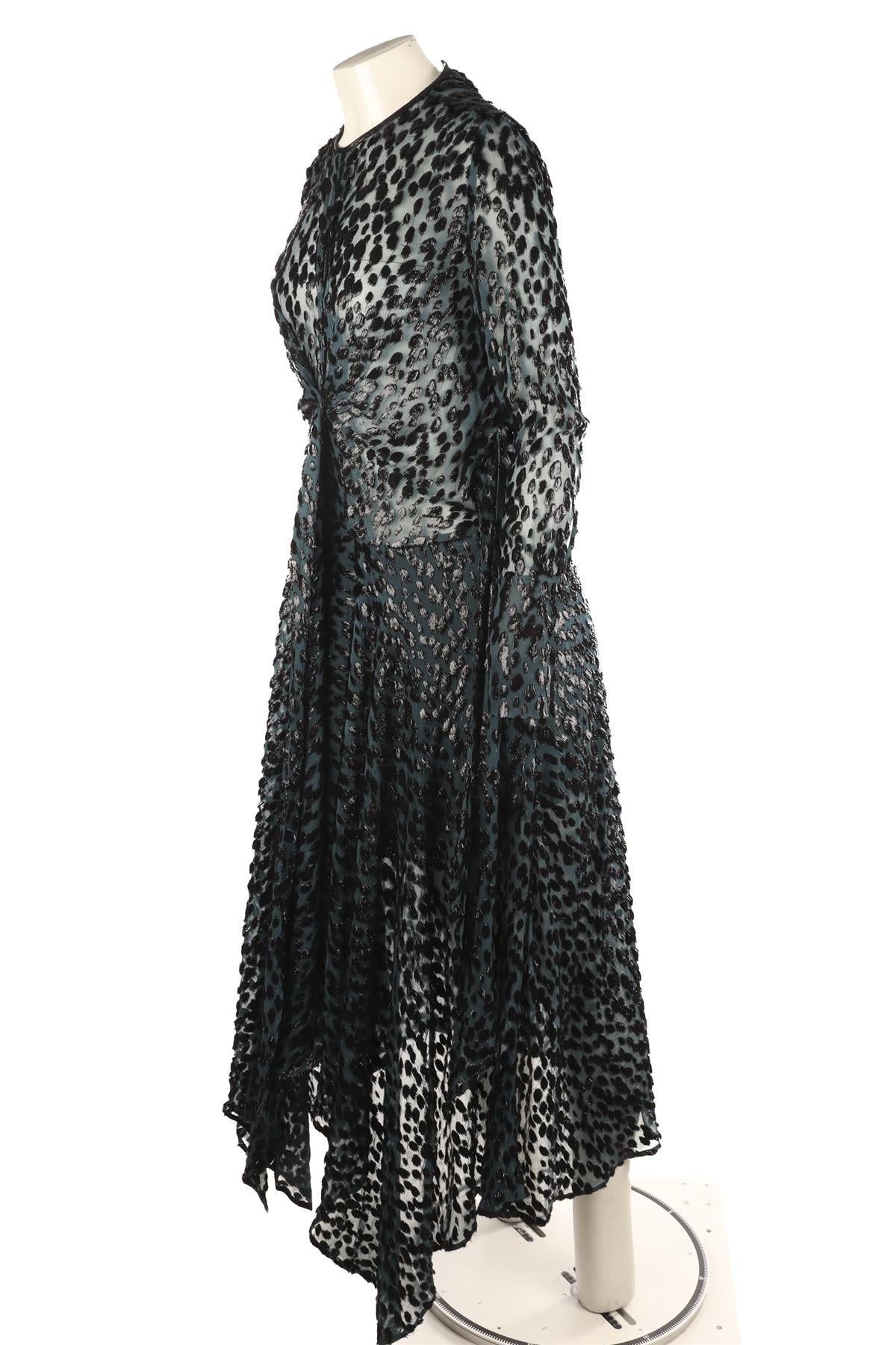 PETAR PETROV BLUE DEVORE MAXI DRESS FR 36 UK 8