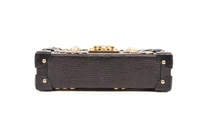 LOUIS VUITTON BLACK 2016 PETITE MALLE LEATHER CLUTCH