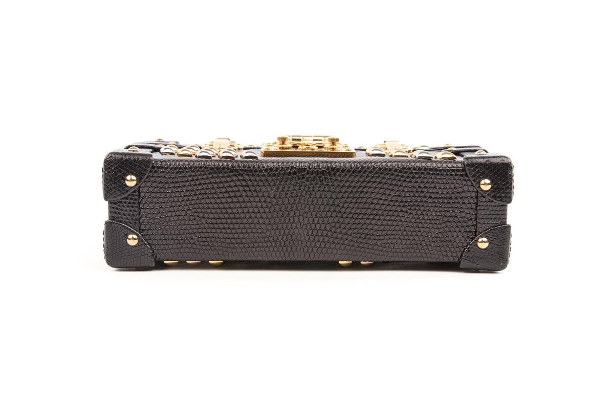 LOUIS VUITTON BLACK 2016 PETITE MALLE LEATHER CLUTCH