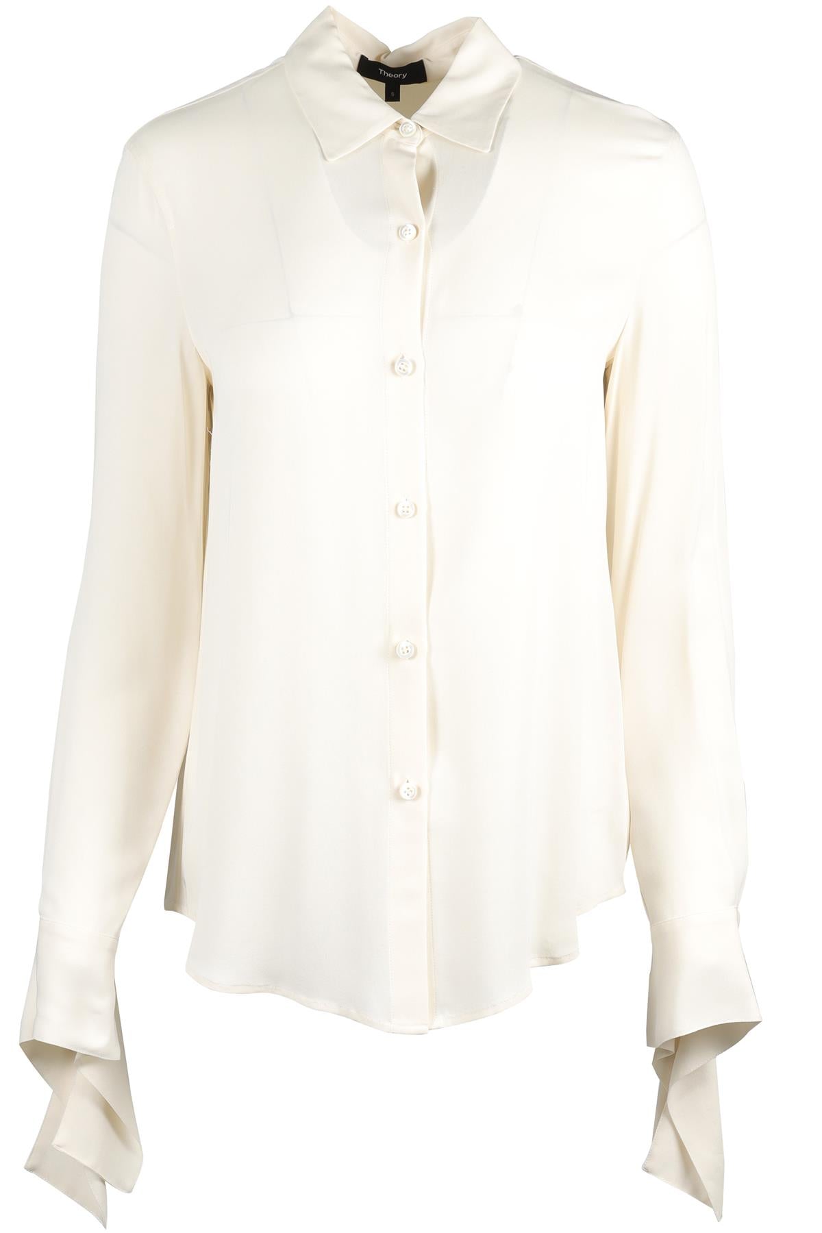 THEORY CREAM SILK SHIRT SMALL