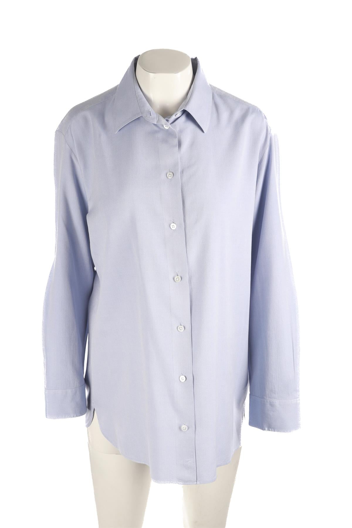 THE ROW BLUE SILK SHIRT US 6 UK 10
