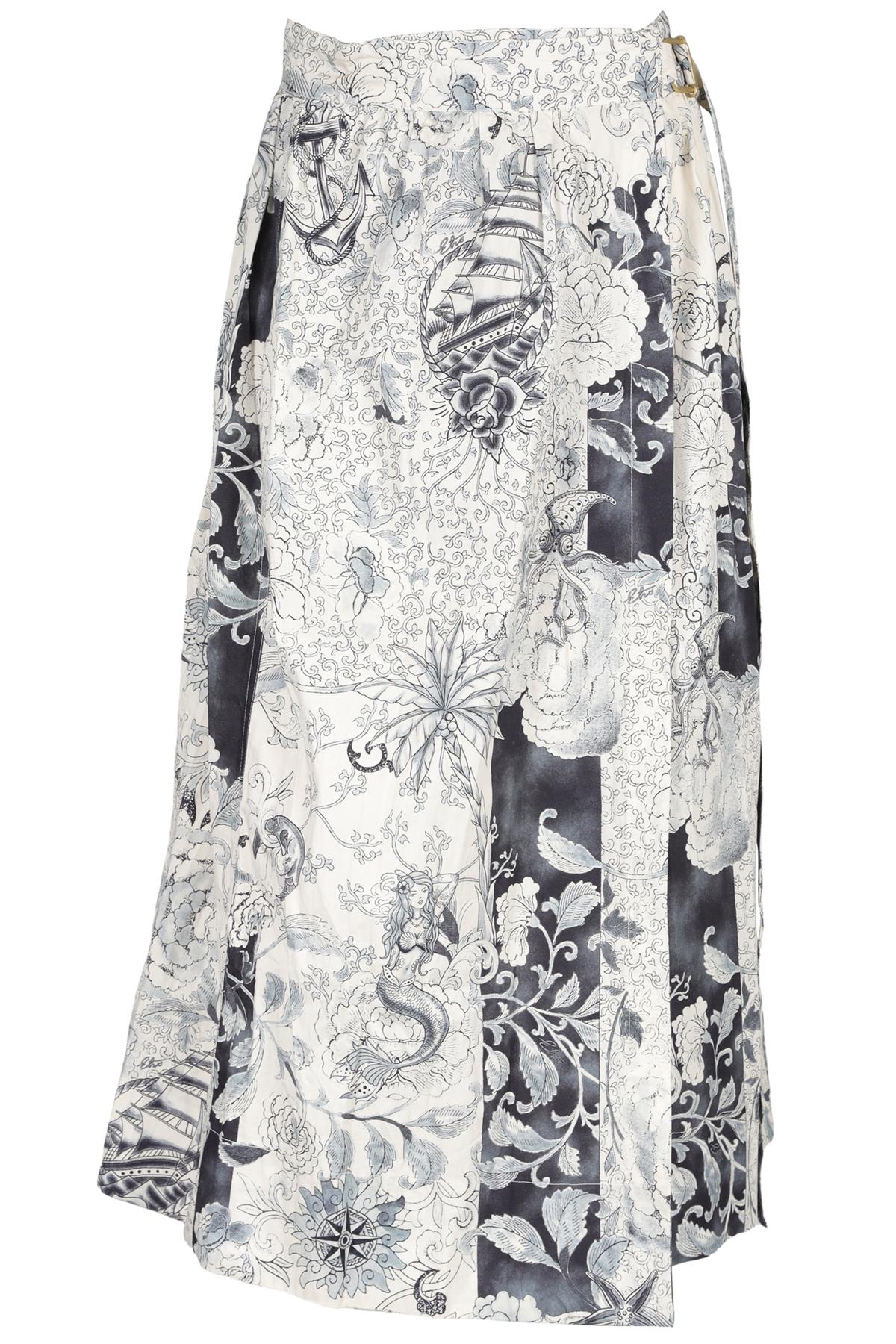 ETRO ECRU COTTON MIDI SKIRT IT 40 UK 8